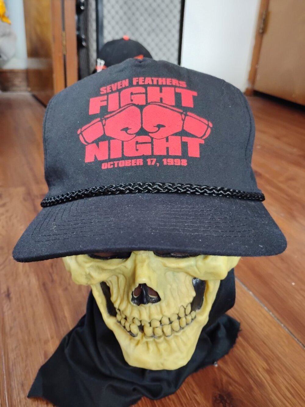 Vintage Seven Feathers Fight Night Boxing Rope Snap Trucker Hat Cap